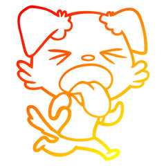 warm gradient line drawing cartoon disgusted dog