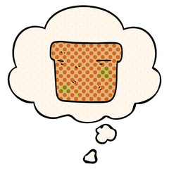 cartoon plant pot and thought bubble in comic book style