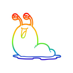 rainbow gradient line drawing gross cartoon slug