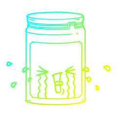 cold gradient line drawing cartoon glass jar