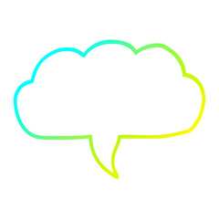 cold gradient line drawing cartoon cloud speech bubble