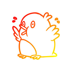 warm gradient line drawing over excited robin