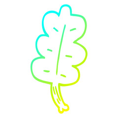 cold gradient line drawing cartoon leaf