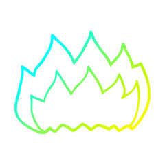 cold gradient line drawing cartoon hot flame