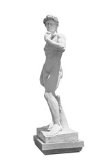 White background, David sculpture, Michelangelo 1501—1504