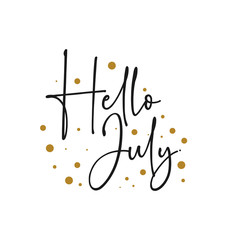 Hello July Vector Design With Elegant Ornament