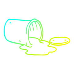 Fototapeta premium cold gradient line drawing cartoon spilt paint