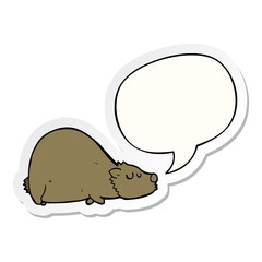 cartoon bear and speech bubble sticker