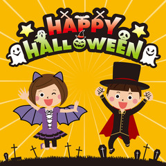ポップなキッズ2人のハロウィンの仮装その１