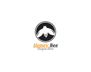 Bee and Honey comb logo template