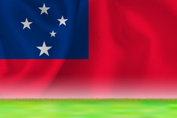 サモア　 国旗　グランド　背景