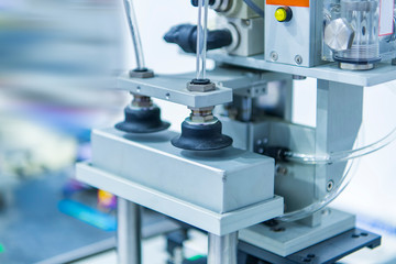 robotic pneumatic piston sucker unit on industrial machine,automation compressed air factory production