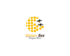 Honey bee logo template vector icon