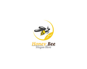 Honey bee logo template vector icon