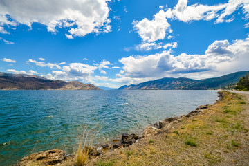 Beautiful view of Okanagan lake from the shore