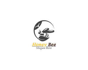 Honey bee logo template vector icon