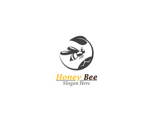 Honey bee logo template vector icon