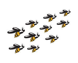 Honey bee logo template vector icon