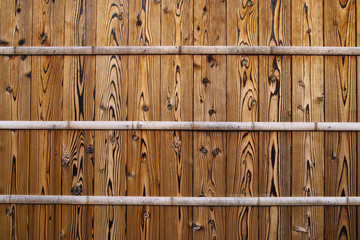 京都町屋の木造の壁