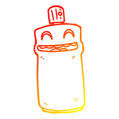 warm gradient line drawing cartoon spray can