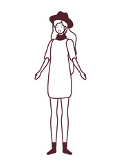 silhouette of woman standing on white background