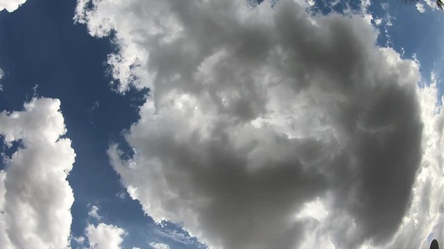 Time lapse of clouds moving with good speed and clear blue sky