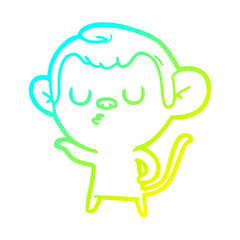 cold gradient line drawing cartoon monkey