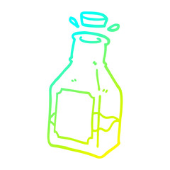 cold gradient line drawing cartoon drink in decanter