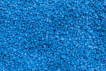 Close-up of plastic polymer granules. polymer plastic. polymer pallet.