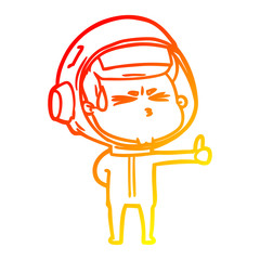 warm gradient line drawing cartoon stressed astronaut