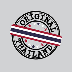 Vector Stamp for Original logo with text Thailand and Tying in the middle with Thai Flag.