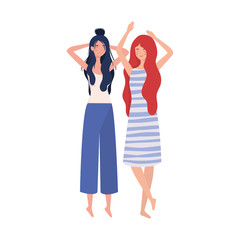 young women with sleeping pose character