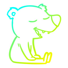 cold gradient line drawing cartoon bear