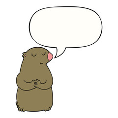 cute cartoon bear and speech bubble