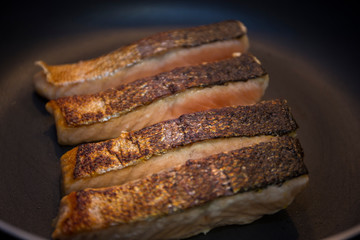 Salmon Steak on the pan
