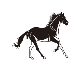 Fototapeta na wymiar Horse vector in black and white. Cool horse illustration.