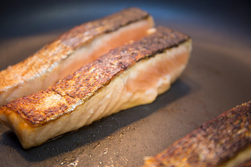 Salmon Steak on the pan