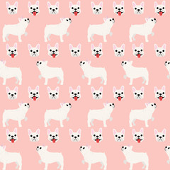 French bulldog in action,seamless pattern
