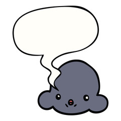 cartoon cloud and speech bubble