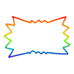 Fototapeta na wymiar rainbow gradient line drawing cartoon bang