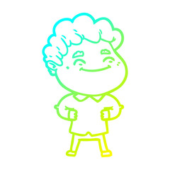 cold gradient line drawing cartoon friendly man
