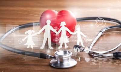 Medical Stethoscope with Heart isolated on  background