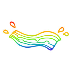 rainbow gradient line drawing cartoon bacon