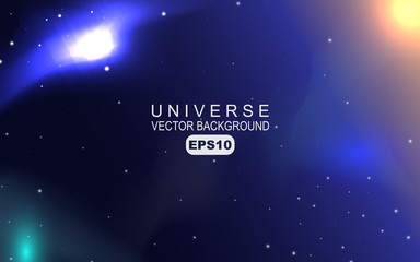 Fototapeta premium 3d realistic universe galaxy light with planet and star on cosmos. Astrology vector background concept for use element cover, wallpaper, banner