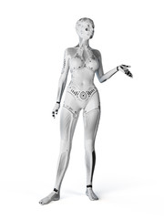 3d rendered illustration of a female robot