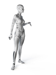 3d rendered illustration of a female robot