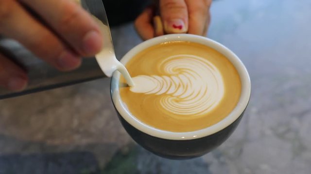Coffee latte art video clip