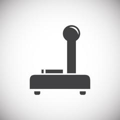 Joystick icon on background for graphic and web design. Simple illustration. Internet concept symbol for website button or mobile app.