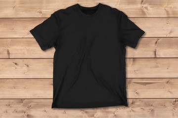 Black t-shirt isolated on  background