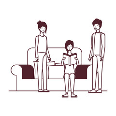 silhouette of group of people sitting on chair with book in hands